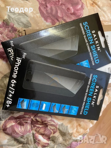 стъклен протектор за айфон 6+/7+/8+, снимка 2 - Фолия, протектори - 53075825