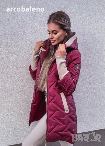 Дамско ватирано яке с качулка, снимка 6 - Якета - 51999734