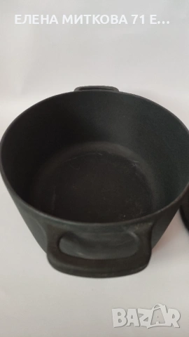 Тежка чугунена тенджера с овална форма, снимка 4 - Съдове за готвене - 54271502