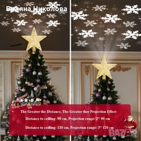 3D прожектор за Елха 6 Визии - Звезда  ТОП ПРОДУКТ ЗА 2025, снимка 8 - Други стоки за дома - 52644201
