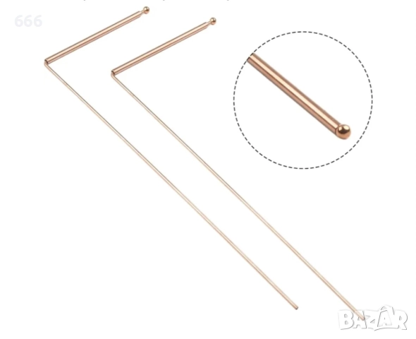  2броя Медни багети за търсене на злато метали и подземна вода високоефективни, снимка 5 - Други - 52941394