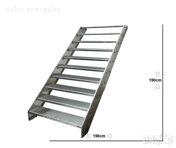 Метално стълбище 10 стъпала | Външни стълби | Поцинковано, снимка 4 - Други - 54235791