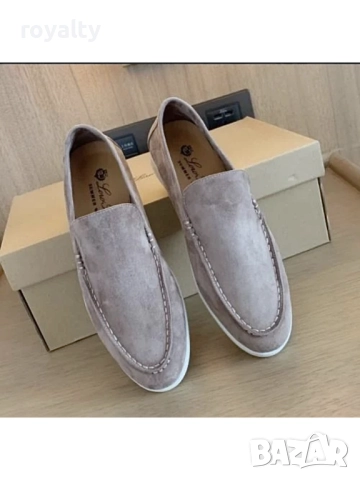 Loro Piana Мокасини от естествен велур Suede Cappucino