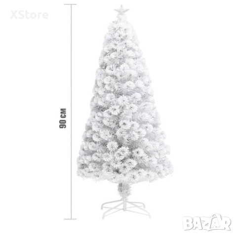 Изкуствена коледна елха - бяла, снимка 2 - Декорация за дома - 52440277