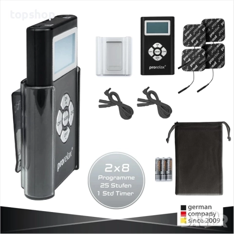 Чисто ново запечатано Prorelax TENS / EMS Duo Blackline | Устройство за електростимулация..., снимка 7 - Спортна екипировка - 51637855
