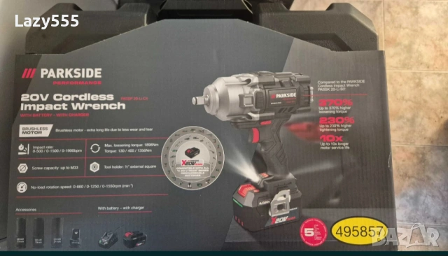 Ударен гайковерт 1900Nm, Parkside Performance C4, НОВ, Гаранция