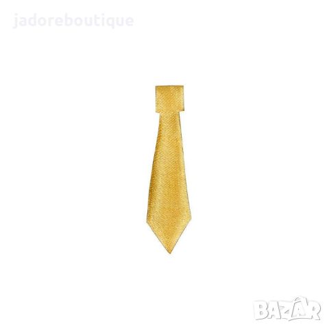 Самозалепващ декоративен елемент Вратовръзка - златиста, снимка 1 - Други - 46031522