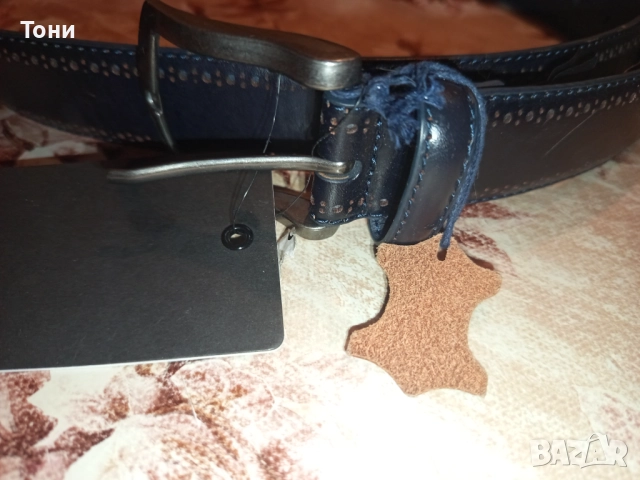 SELECTED MENSWEAR Нов Мъжки Колан Изцяло от Естествена Кожа с Етикет 120см