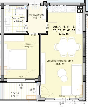 Двустаен апартамент в Кършияка