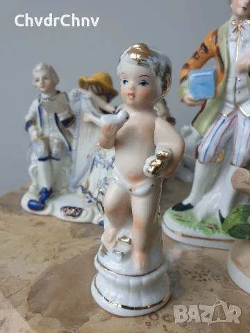8бр малки порцеланови фигури/деца-музиканти-бебета-птица/статуетки 8-17см, снимка 7 - Статуетки - 50289596