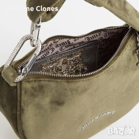  Juicy Couture Дамска чанта Blossom Small Hobo Bag
▪︎ Moss Green

, снимка 3 - Чанти - 45038314