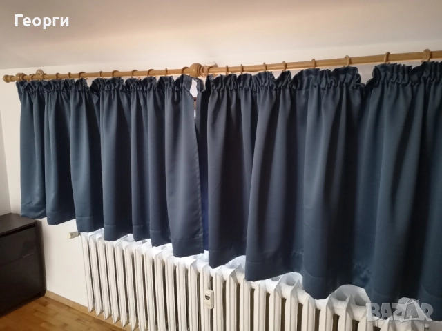 Затъмняващи тъмно сини пердета, снимка 3 - Пердета и завеси - 51987758