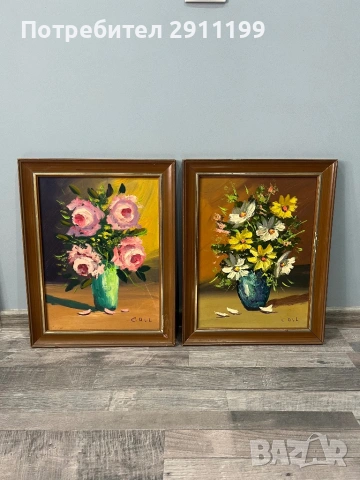 Картина с маслени бои, комплект от две