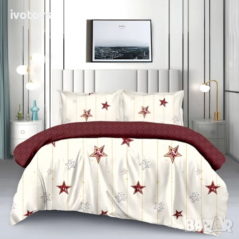 Двулицево спално бельо (размер за приста), 4 части - Модел WS17572, снимка 1