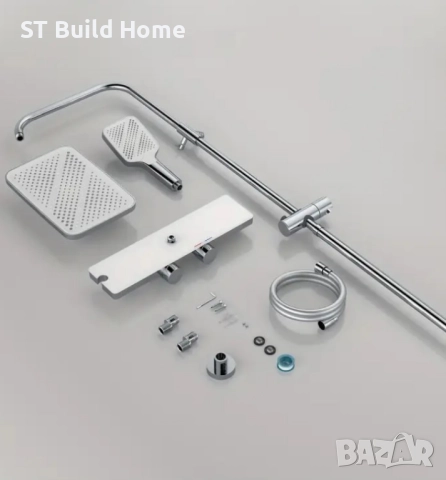 Душова система с термостат + стъклен рафт, снимка 3 - Душове - 51694803