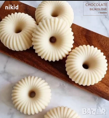 11 спираловидни гевречета кравайчета кръгли силиконов молд форма шоколад фондан бонбони гипс, снимка 2 - Форми - 51127544