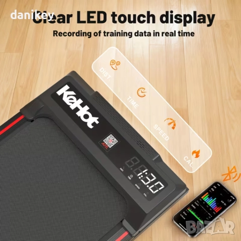 Компактна пътека за бързо ходене OYAJIA / KEHOT – до 6 км/ч, идеална за дом и офис, снимка 10 - Фитнес уреди - 52921346