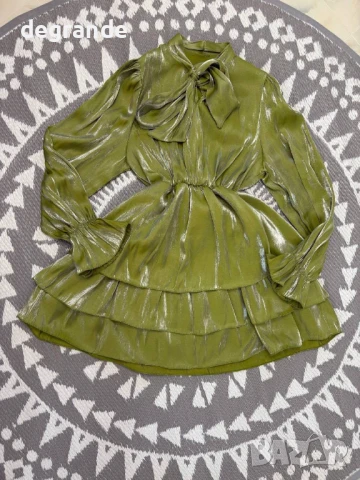 Рокля с панделка Талията е с ластик Стандартен размер ХС С М Л, снимка 2 - Рокли - 51198641