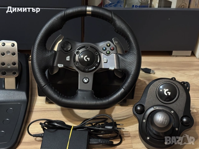 Волан Logitech G920 + Shifter, снимка 3 - Джойстици и геймпадове - 53688847
