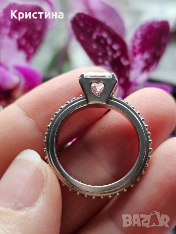 Нов красив сребърен пръстен с циркони, снимка 2 - Пръстени - 53232449