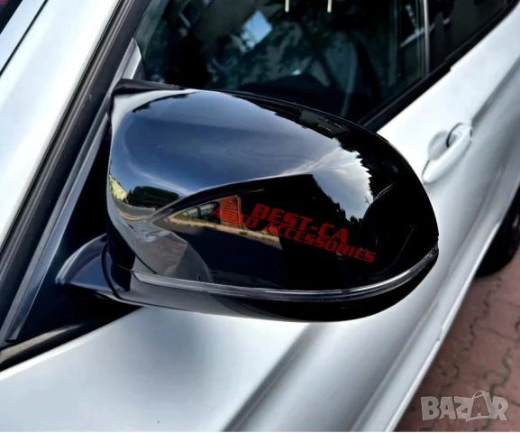 Капаци за огледала със щипки черен пиано лак Batman Style подходящи за BMW X3 (F25), X5 (F15), X6 , снимка 8 - Аксесоари и консумативи - 53614413