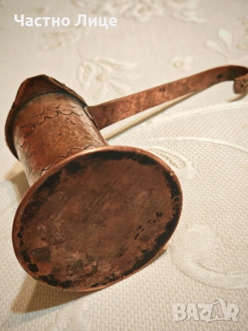 Много Старо Медно Турско Джезве от Време Оно Ръчно Ковано, снимка 4 - Антикварни и старинни предмети - 53297197