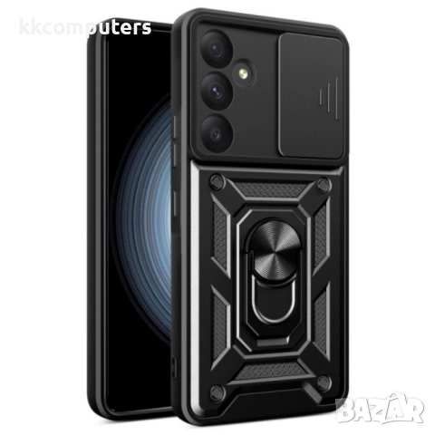 Силиконов твърд кейс bSmart Defender Slide и Протектор  За Samsung Galaxy A17, Черен