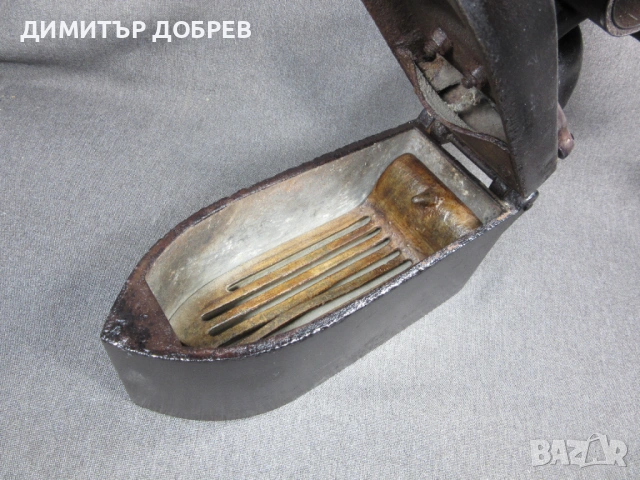 СТАРА РЕТРО ЧУГУНЕНА ЮТИЯ НА ЖАР С КОМИН И КЛАПА, снимка 7 - Антикварни и старинни предмети - 54158730