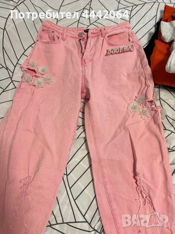 Бебешко розово дънки на Джофра, снимка 4 - Дънки - 51880452