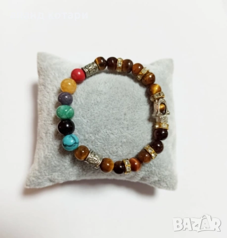 Гривна 7 чакри - естествени камъни-20,21,22,23, снимка 5 - Гривни - 38165126