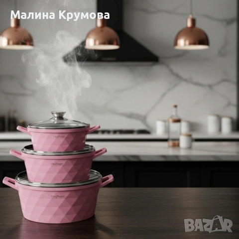 Висококачествен комплект касероли Cheffinger – елегантност, здравина и удобство в кухнята, снимка 2 - Съдове за готвене - 53173088