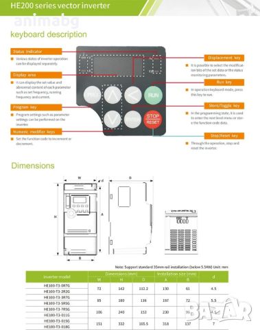 ANIMABG Честотен инвертор Zuked, VFD, 220V на 380V, 3.7 kW, снимка 5 - Друга електроника - 45595396