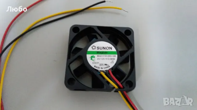 ВЕНТИЛАТОР MB40101V2-000U-G99, DC 12V=0.96W- SUNON, снимка 2 - Друга електроника - 49789488