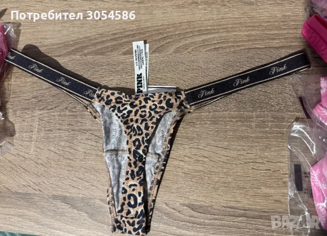 Victoria's Secret PINK - Дамски прашки Logo Cotton Micro Thong Panty, снимка 3 - Бельо - 47981154