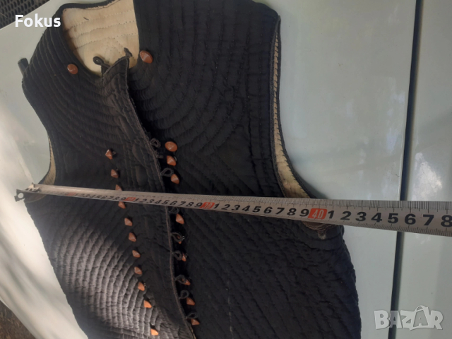 Стара възрожденска дреха елек елече антерия носия - черно, снимка 7 - Антикварни и старинни предмети - 53273434