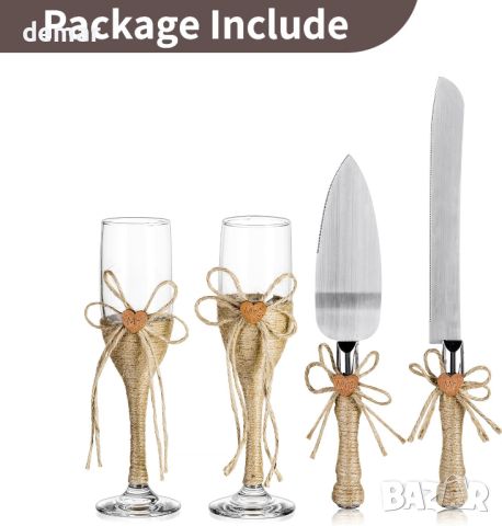 NUPTIO Сватбен подарък - чаши за шампанско, ножове за торта, персонализирана подаръчна кутия, снимка 4 - Подаръци за сватба - 45384901