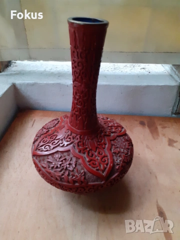 Cinnabar Laquer - уникална стара китайска ваза