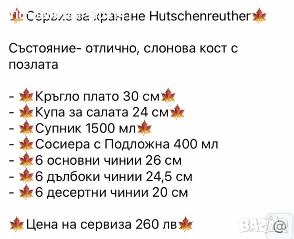 Сервиз за хранене 6 души порцелан Hutschenreuther, снимка 9 - Сервизи - 46415752