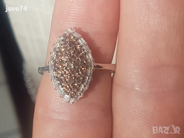 СРЕБЪРЕН ПРЪСТЕН С АНДАЛУЗИТ (ИСПАНИЯ), снимка 2 - Пръстени - 51113797