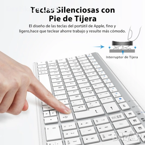 Безжична Bluetooth клавиатура за компютър таблет телефон, снимка 5 - Клавиатури и мишки - 53902554