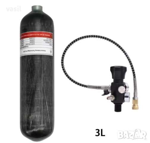 Бутилки TUXING 3L и 6.8L алуминий + карбон, 300 bar, с вентил, снимка 3 - Въздушно оръжие - 52472190