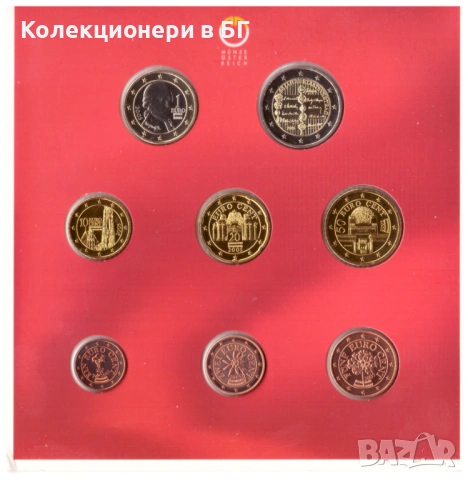 СЕТ АВСТРИЙСКИ ЕВРОМОНЕТИ 2005 ГОДИНА, снимка 5 - Нумизматика и бонистика - 53519726