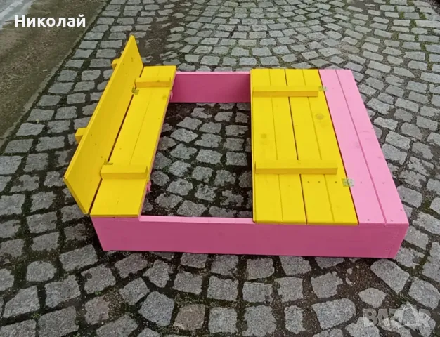 Детски пясъчник със сгъваеми скамейки и покрив пясъчници за деца с покривало и пейка скамейка, снимка 2 - Други - 45224307