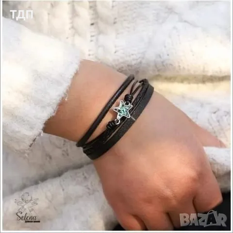 КОЖЕНИ ГРИВНИ С МЕТАЛЕН ЕЛЕМЕНТ, снимка 4 - Гривни - 49843601