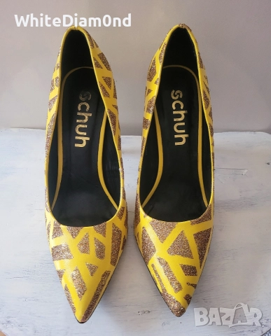 Стилни луксозни дамски обувки жълти номер 39 , снимка 4 - Дамски обувки на ток - 52820985