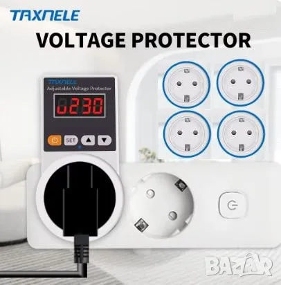 Automatic Voltage Protector Socket AC 220V Adjustable 16A Power Surge Protector Voltage Safe Protect, снимка 2 - Друга електроника - 47266980