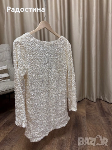 Рокля с пайети и панделка, снимка 4 - Рокли - 53342916