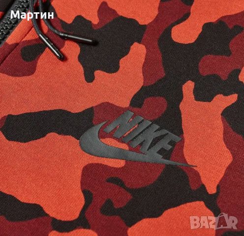 Мъжки комплект Nike Tech Fleece Red Camo - размер XL, снимка 3 - Спортни дрехи, екипи - 45880461