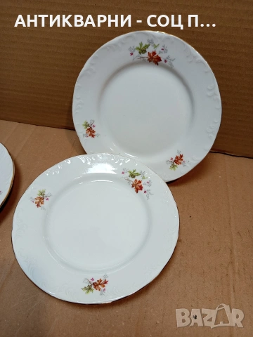 Комплект Стари Български Порцеланови Чинии С Позлатен Кант. НОМЕР 1659., снимка 3 - Антикварни и старинни предмети - 53759802