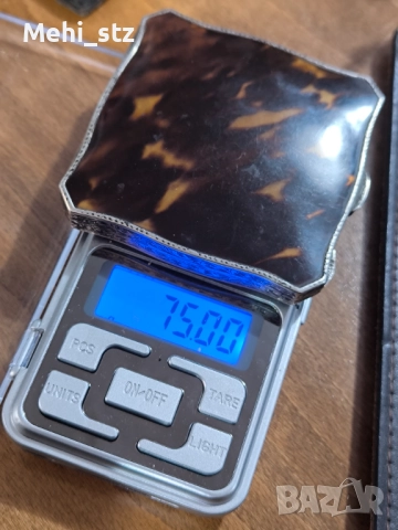 19-ти век сребърна пудриера с коруба от костенурка., снимка 6 - Други ценни предмети - 52987252